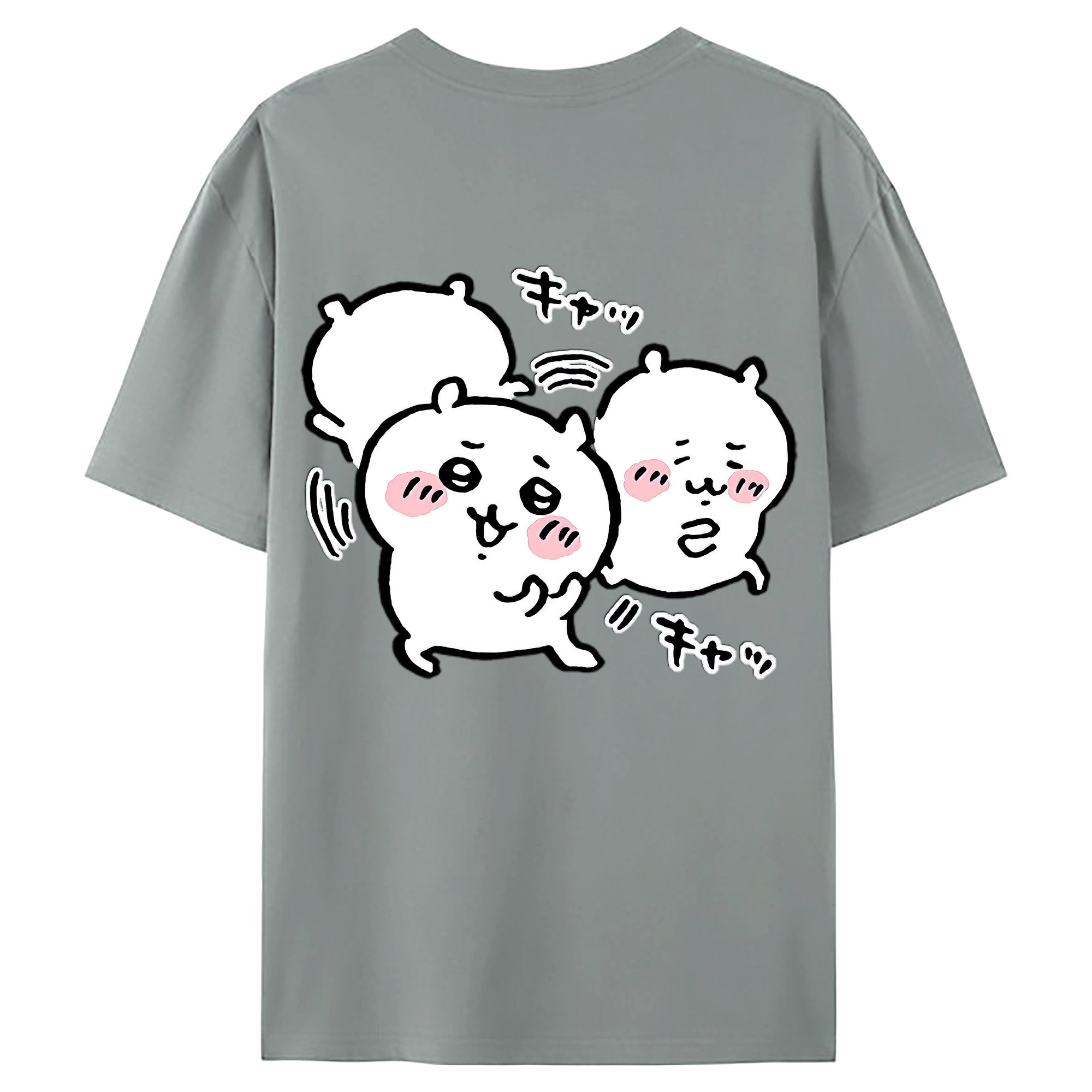 （画像用） ちいかわ ちいかわ Chii-kawa chiikawa 綿100％ メンズ半袖Tシャツ（バックプリント） 通気性